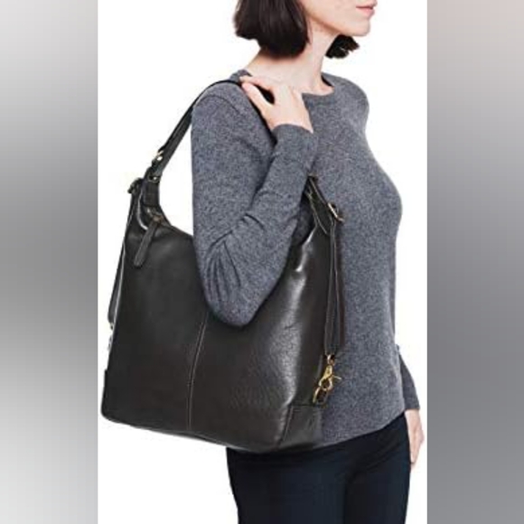 FRYE Gia Convertible Shoulder Hobo Bag Backpack Brown Leather - Picture 3 of 8